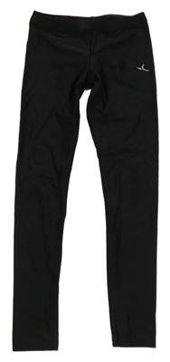 Černé sportovní legíny s potiskem 