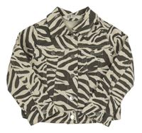 Smetanovo-tmavošedá vzorovaná riflová bunda H&M