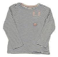 Bílo-tmavomodré pruhované triko s čumáčkem F&F