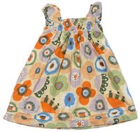 Vanilkovo-barevné květované šaty M&S