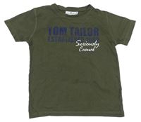 Khaki tričko s nápisem Tom Tailor