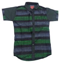 Černo-zelená pruhovaná košile 