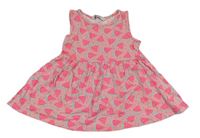Světlerůžové bavlněné šaty s melouny Primark