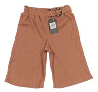 Starorůžové culottes kalhoty se sponou Primark