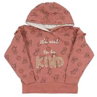 Růžová mikina s medvídkem Pú a kapucí zn. Primark