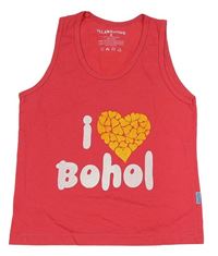 Růžový crop top s nápisem