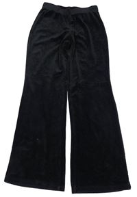 Černé sametové flare kalhoty H&M