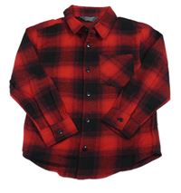 Červeno-černá kostkovaná flanelová košile Primark