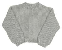 Stříbrný crop svetr zn. Lefties 