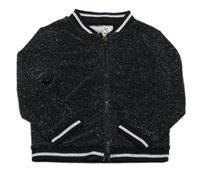 Černý třpytivý lehký bomber s pruhy Y.D. 