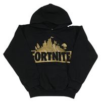 Černá oversize mikina Fortnite s kapucí Gildan