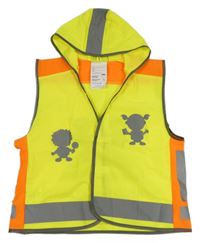 Žluto-oranžová reflexní vesta s kapucí 