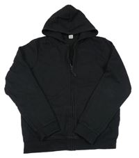 Černá propínací mikina s kapucí Tu