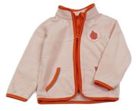 Broskvová fleecová propínací mikina s beruškou Lily & Dan