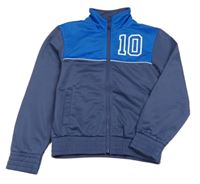 Tmavomodro-modrá propínací sportovní mikina s číslem Sports