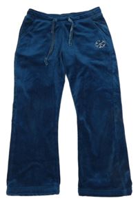 Petrolejové plyšové capri kalhoty s kamínky Pantaloons 