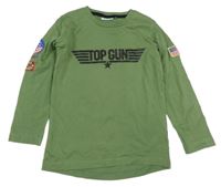 Zelené triko s potiskem Top Gun Next 