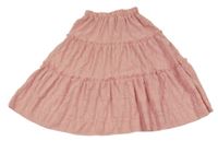 Světlerůžová vzorovaná kolová sukně 