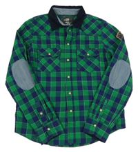 Zeleno-tmavomodrá kostkovaná košile H&M