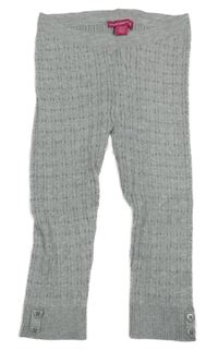 Šedé vzorované pletené legíny Yd.