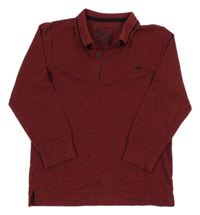 Červeno-černé melírované polo triko Matalan