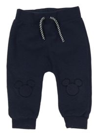 Tmavomodré žebrované tepláky s Mickeym George 