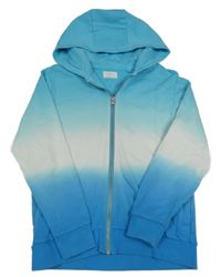 Modro-bílá pruhovaná propínací mikina s kapucí Next