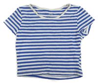 Modro-bílé pruhované crop tričko H&M
