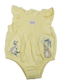 Žluté body s Peter Rabbit a volánky 