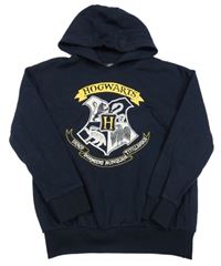 Tmavomodrá mikina s potiskem Harry Potter a kapucí