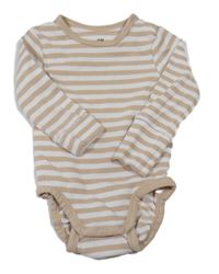 Béžovo-bílé pruhované žebrované body H&M