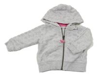 Šedá propínací mikina se sametovými hvězdičkami a kapucí Mothercare