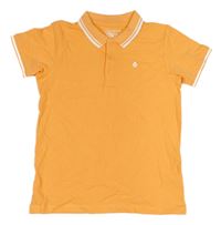 Oranžovo-bílé polo tričko se znakem Matalan