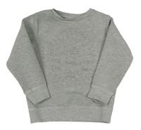 Šedá melírovaná tech fleece mikina s nápisy Next
