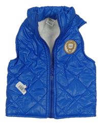 Modrá prošívaná šusťáková zateplená vesta se lvíčkem 