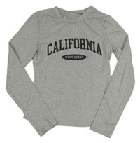 Šedé melírované triko s nápisy 