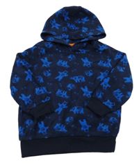 Tmavomodrá fleecová mikina s medvídky a kapucí Kiki&Koko