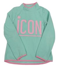 Mátovo-růžová fleecová mikina s nápisem C&A