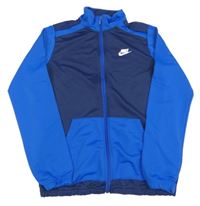 Tmavomodro-safírová propínací sportovní mikina s logem Nike