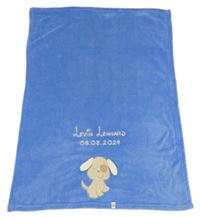 Modrá plyšová deka s pejskem a nápisem 