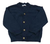 Tmavomodrý propínací svetr sinsay