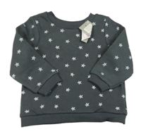 Nové - tmavošedá mikina s hvězdičkami PRIMARK