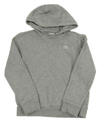 Šedá melírovaná mikina s kapsou a kapucí Adidas