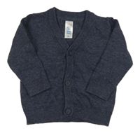 Tmavomodrý melírovaný propínací svetr C&A