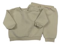 2Set - Béžová vzorovaná vyteplená oversize mikina se smajlíkem + turecké tepláky Tu