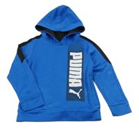 Modro-tmavomodrá thermo mikina s logem a kapucí PUMA