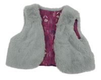 Světlešedé kožešinové podšité bolérko Tu