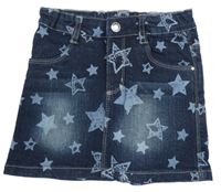 Tmavomodrá riflová sukně s hvězdičkami BLUE SEVEN