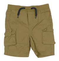 Pískové cargo plátěné kraťasy s úpletovým pasem dopodopo