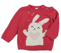 Malinový svetr se zajíčkem C&A